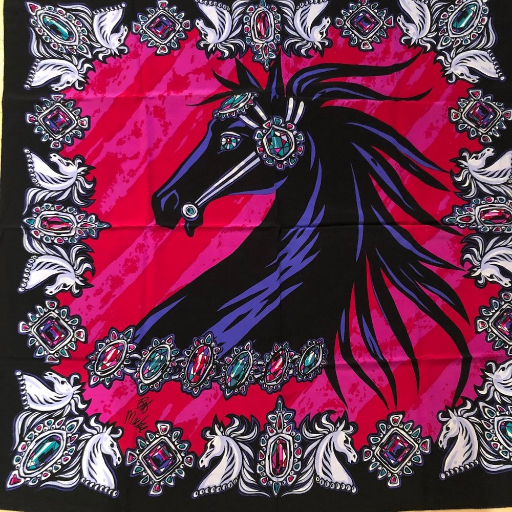 VINTAGE Bob Mackie Silk Scarf